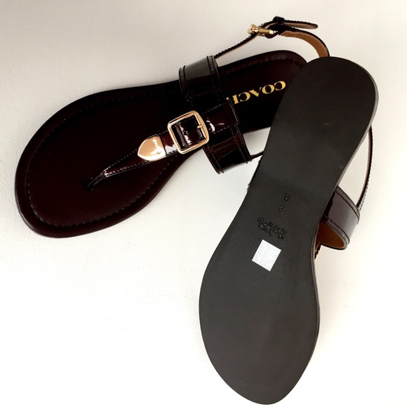 SALE New COACH Cassidy Leather Sandals - Picture 5 of 8